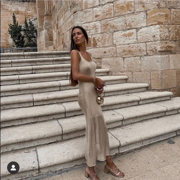 ZARA knit dress with metallic threads - Picture 8 of 12